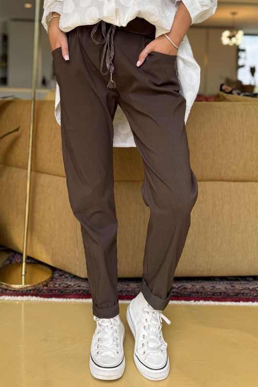 Made in Italy Luxury Smooth Magic Trouser Chocolate